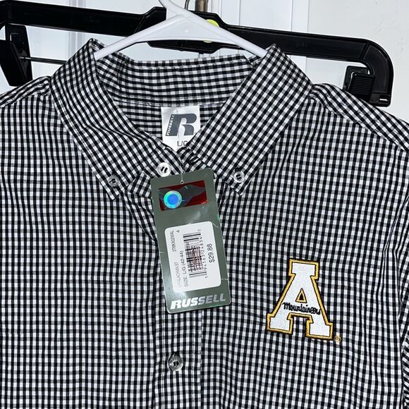 New Appalachian App State Mountaineers Gingham Check Plaid LS Work Casual shirt - Picture 2 of 2